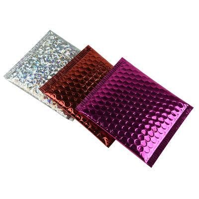 Colorful Fashion Customized Logo Makeup Mailing Packaging Air Bubble Shipping Envelope Holographic Mailer Bag