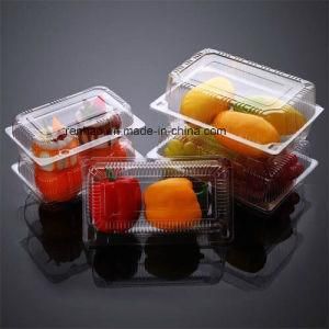 Disposable Plastic packaging Take Away Food Container Fruits Tray Box with Lid