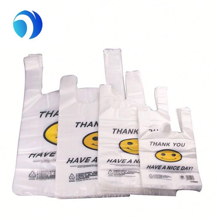 PLA Pbat Cornstarch HDPE LDPE Polyethylene Biodegradable Compost Plastic Custom Printing Recycled Materials Vest Supermarket Packaging Shopping T-Shirt Bags