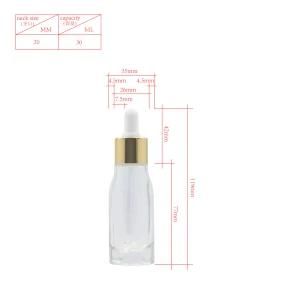 30ml Electroplating Collar Cosmetic Packages Essential Dropper Pipette Glass Bottle