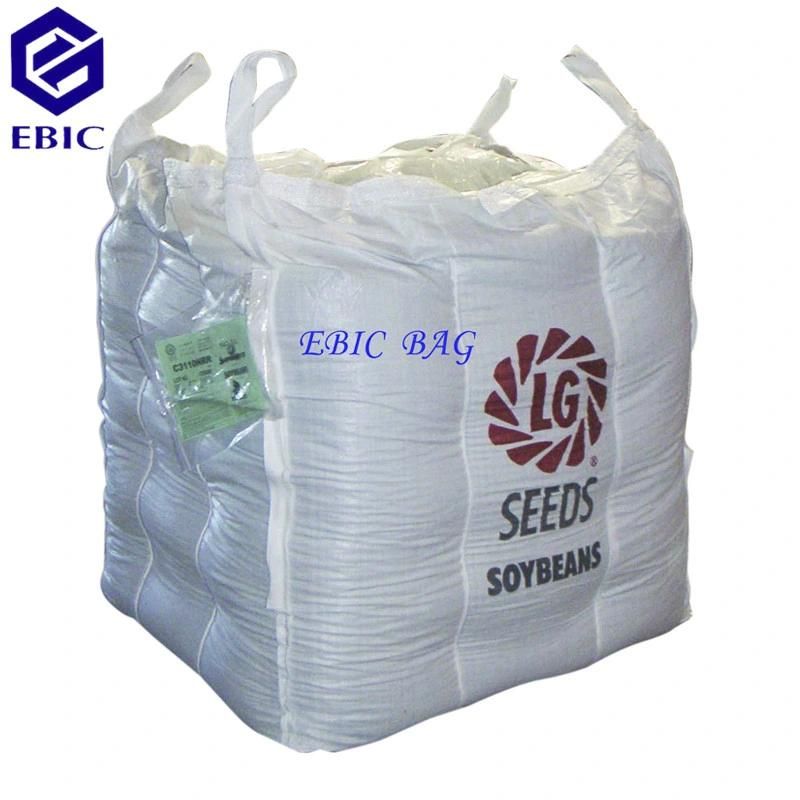 3000lbs Corner Loops Baffle Cubic Sand Sling Ton Jumbo Bulk FIBC Q Ventilated Firewood Fertilizer Cement PP Packing Plastic Big Bag Super Sack