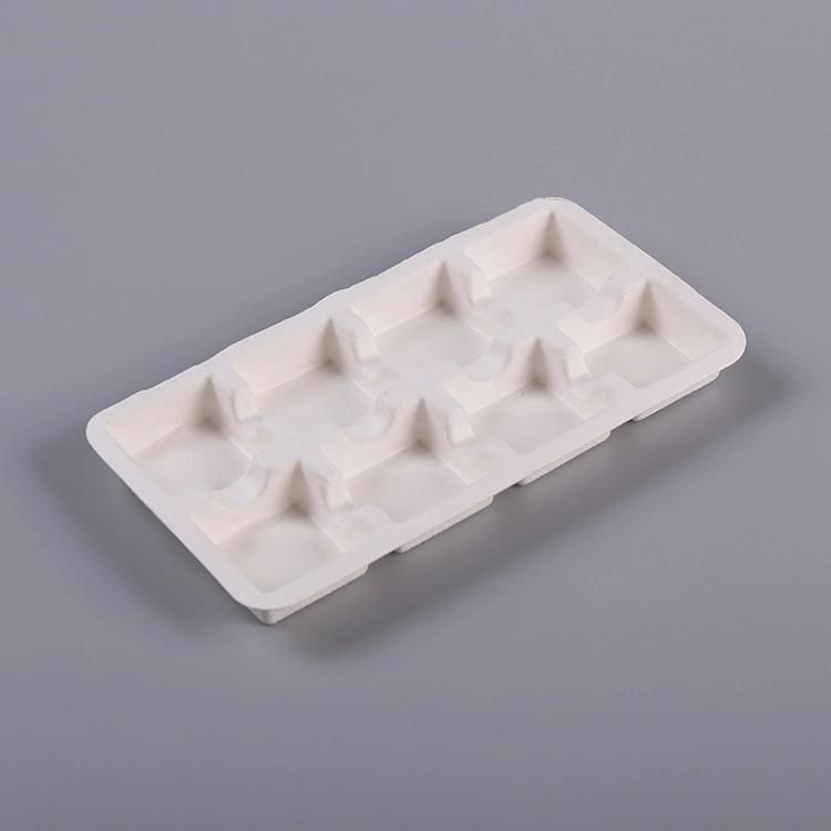 Biodegradable Sugarcane Pulp Compostable Tea Box Packaging Insert Tray