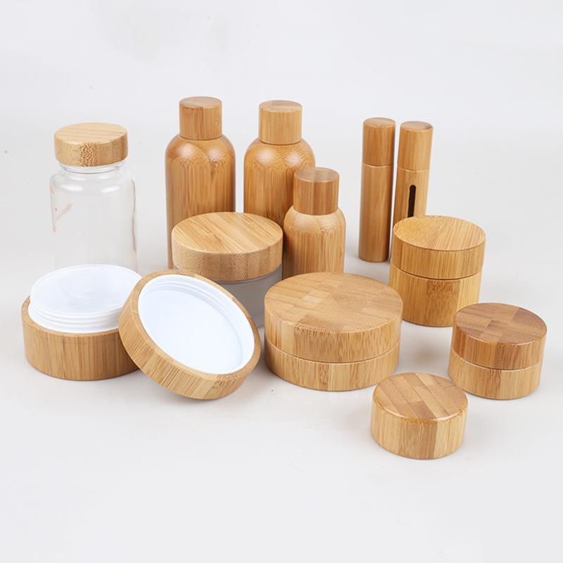 Bamboo Cosmetic Bottles with Bamboo Fine Sprayer Lotion Pump