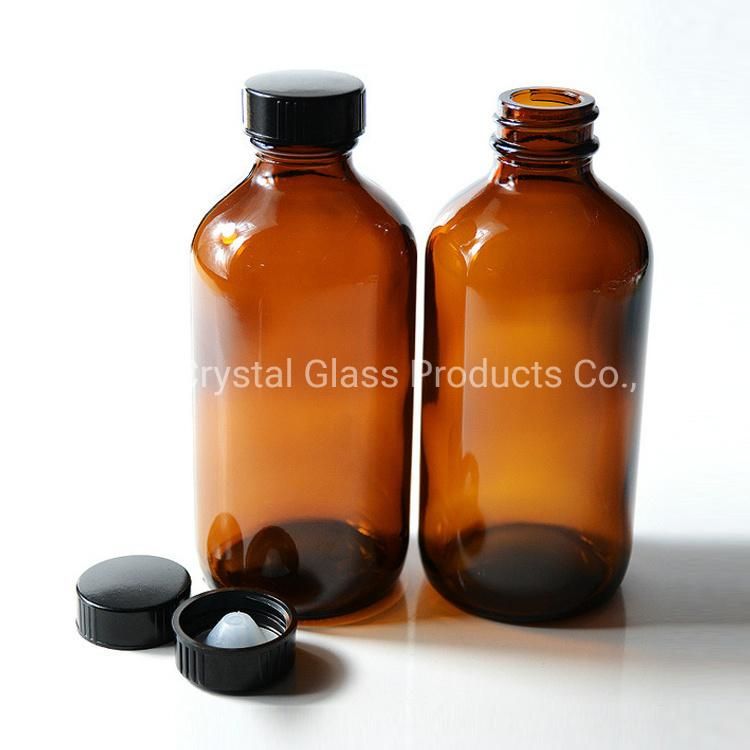 230ml Boston Round Green Bottle Pharmaceutical Glass Bottle with Cap