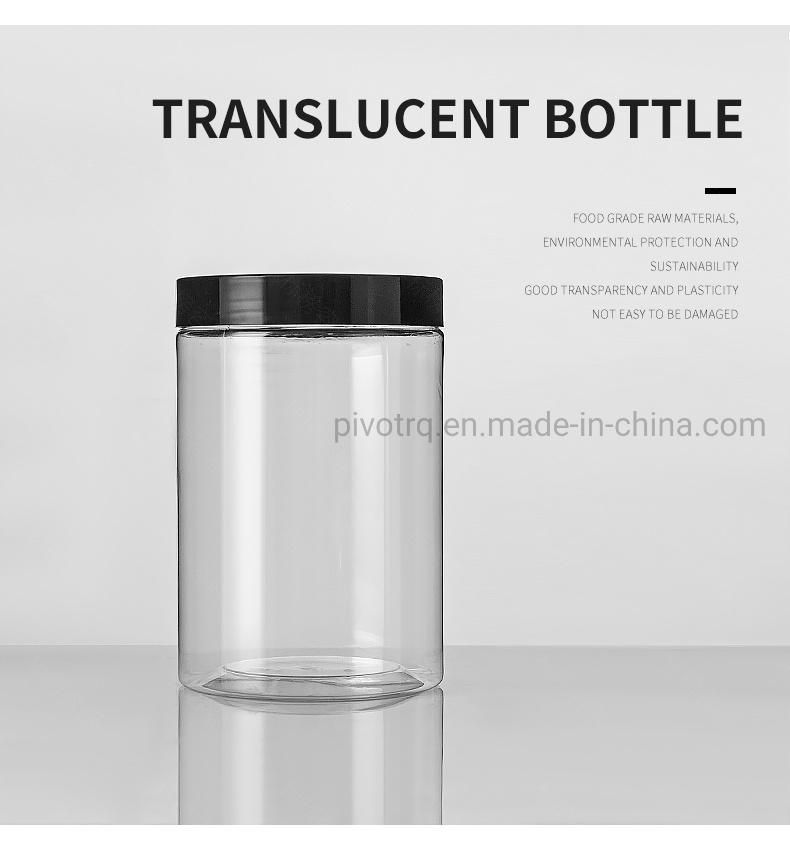 530ml Clear Plastic Bottle for Food Storage with Plastic Caps