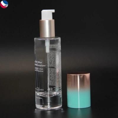 2oz Clear Glass Bottle with Colorful Pump Cap Custom Gold Color Lotion Cream Bottle