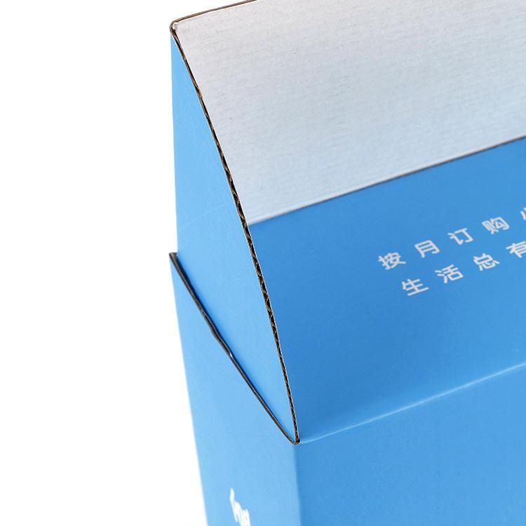 Supplier Custom Small Blue Two-Sided Printed 3 Ply Corrugated Snacks Paper Packaging Carton Mailer Box
