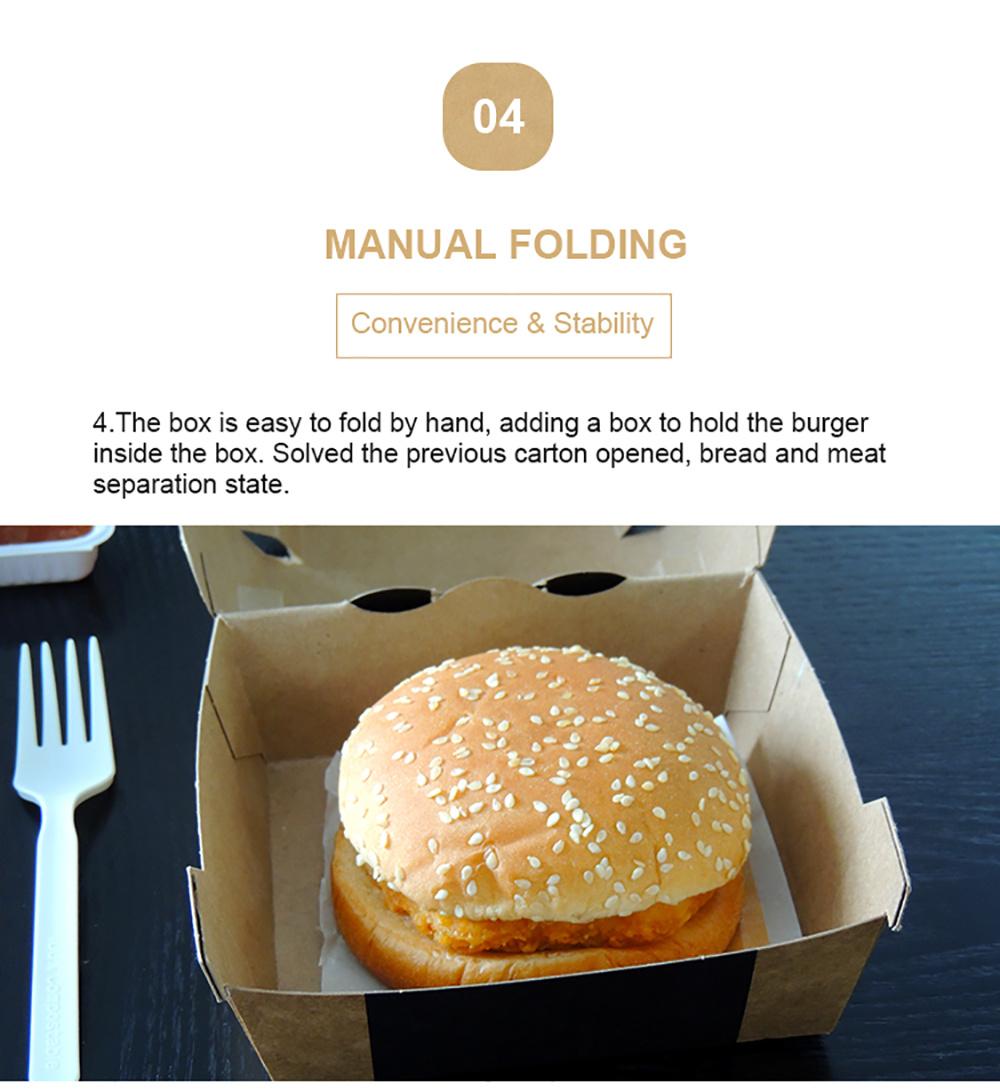 Custom Logo Food Grade White Card Burger Packaging Box