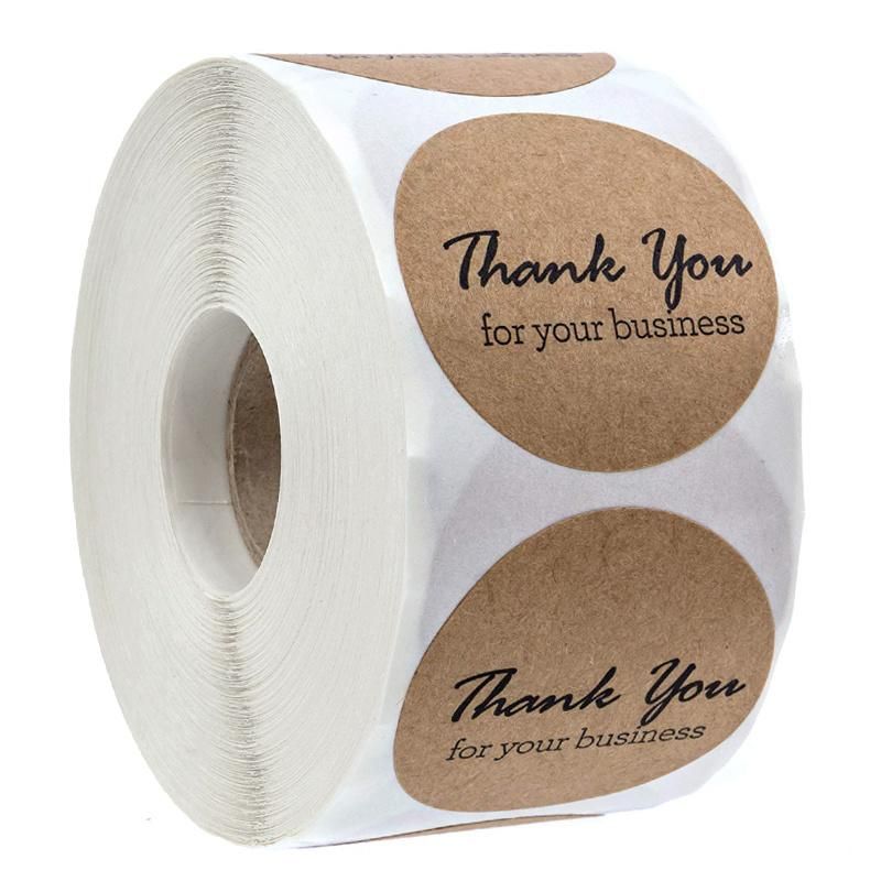 Elegant Kraft Paper Thank You for Your Business Stickers
