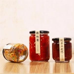 in Stock! 240ml Empty Clear Glass Storage Jar 8oz Glass Jelly Jam Pickle Jar with Tinplate Lid