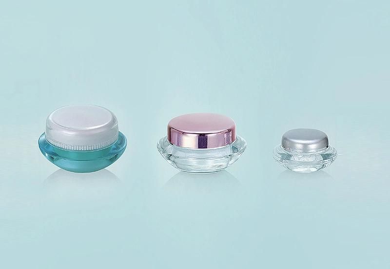 5g 10g Mini Transparent Plastic Cream Jar with Metalic Rose Gold Lid