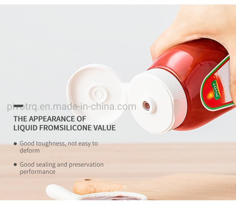 38/400 Flip Top Plastic Screw PP Cap for Honey Sauce Bottle with Silicon Valve