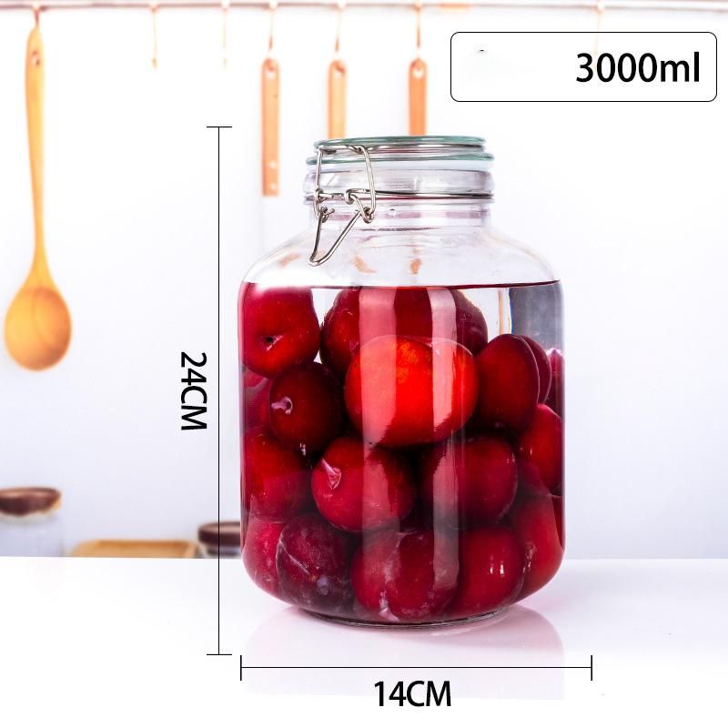 100ml 300ml 500ml Airtight Glass Food Jars Sealing Clip Top Lid Glass Jar