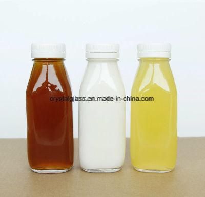 8 Oz 16 Oz 32 Oz Clear Square Juice Glass Bottles for Kombucha Tea Soft Smoothie