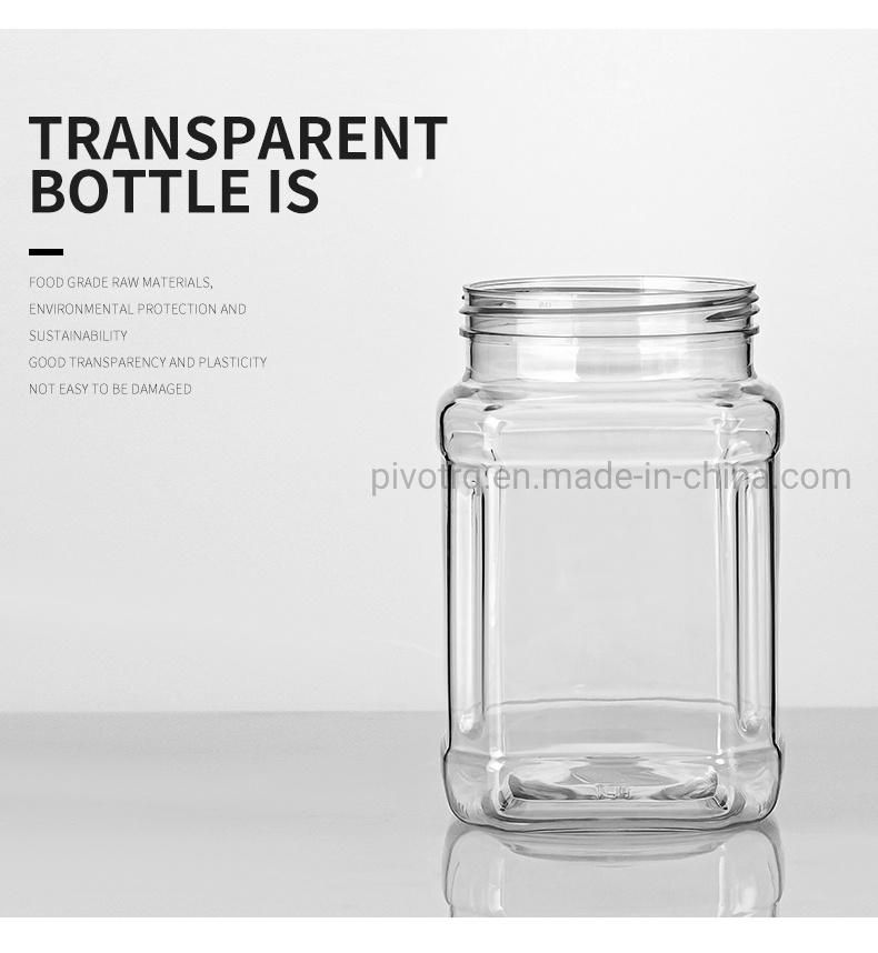 650ml Pet Plastic Nut Food Transparent Color Dry Fruits Packaging Bottle with Lid