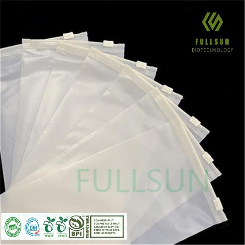 100% Biodegradable Clothing Clothes Bag Zipper Compostable Ziplock Plastic Bag