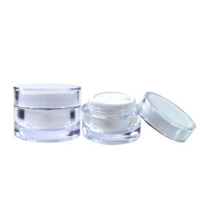 Crystal Plastic Face Cream Packaging Jar Double Wall Acrylic Cream Jar