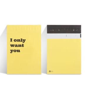 Self Adhesive Sealed Matt Yellow Polymailer Envelope Plastic Mail Package Bag