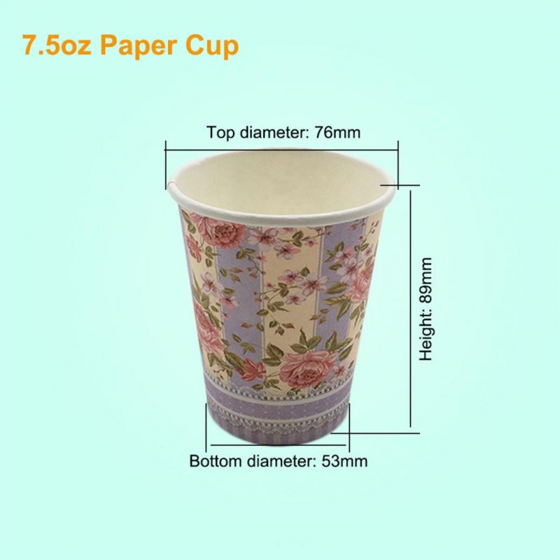 Hot Sales Water Based Ink Plastic Free Printed Paper Cups Coffee for Hot Drink