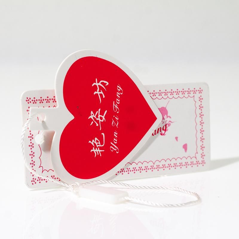 Wholesale Custom Heart-Shape Paper Swing Tag Garment Hangtag