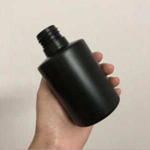 250ml HDPE Plastic Flat Shoulder Matt Black Bottle for Chemical