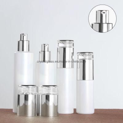 120ml Pearl White Cosmetic Bottle Set for Beauty Salon
