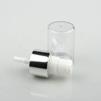 Sliver Aluminum Cosmetice Cream Pump with Transparent Cap