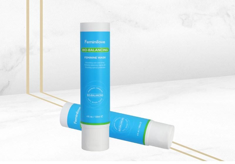 Skincare Packaging 120ml Plastic Blue Flip Top Cream Squeeze Tube