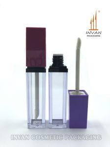 Elegant Plastic Bottle Cosmetic Packaging Square Lip Gloss Tube for Makeup