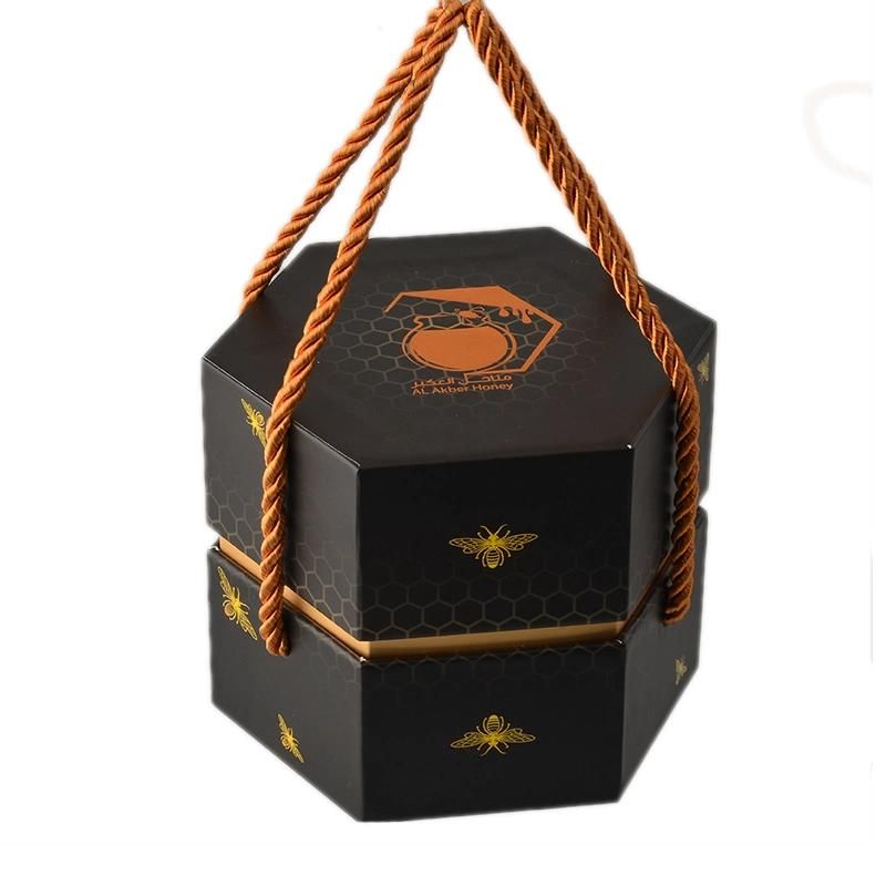 Luxury Custom Logo Packaging Cardboard Hexagon Honey Gift Box