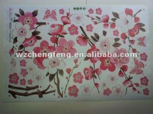 Paper Wall Stickers with Flower Printed