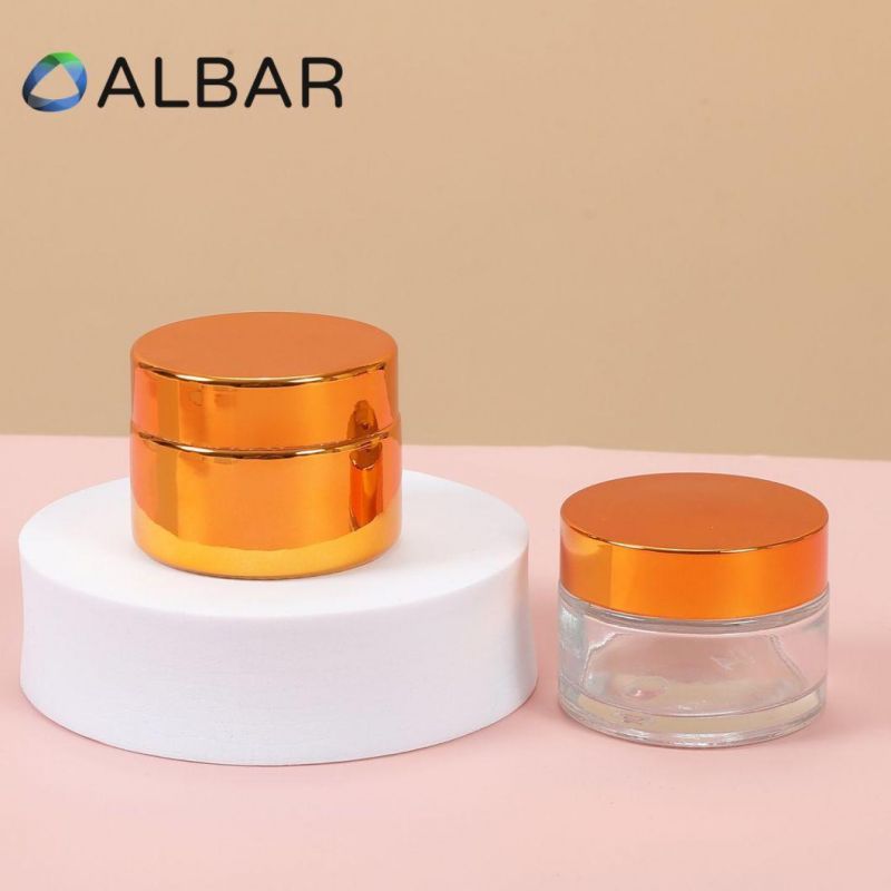 Painted Electroplate Black White Cover Glass Jar for Face and Body Care