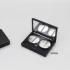 Low Price 1g*2 Double Aluminum Plate Eyeshadow Case Matte Black Custom Logo Container Empty Eyeshadow Case with Mirror