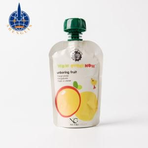 Custom Reusable Liquid Stand up Baby Food Spout Pouch Plastic Fruit Juice Packaging Bag