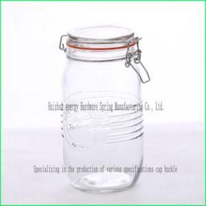 China Factory Price High Quality Metal Buckle Lid for Tall Transparent Glass Jars