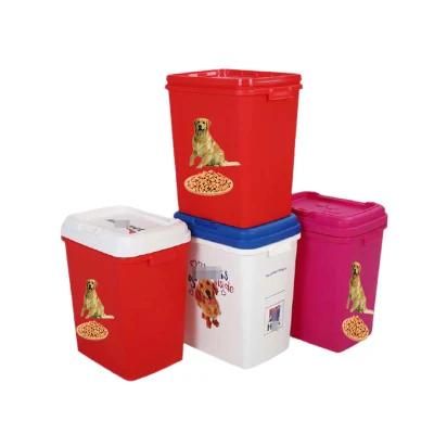 Wholesale Stackable 40L Plastic Airtight Pet Dry Food Storage Bins Flap Double Side Lid Pet Food Bins