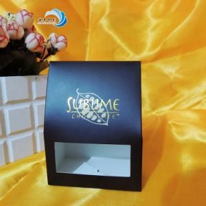 Black Cardboard Paper Box with Window Packaging for Candy Box