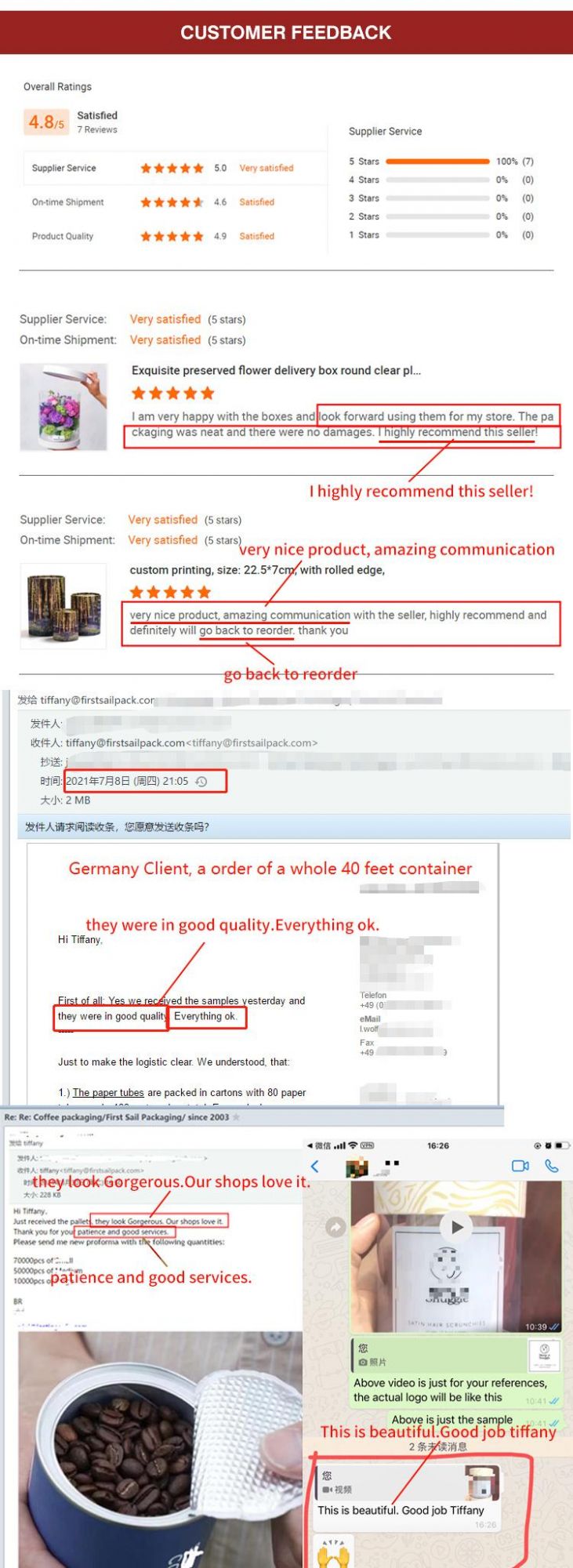 Firstsail Custom Special Surface Finishing White Round Shape Paper Tube Package Gift Cosmetic Clothing Electronics Cylinder Packaging