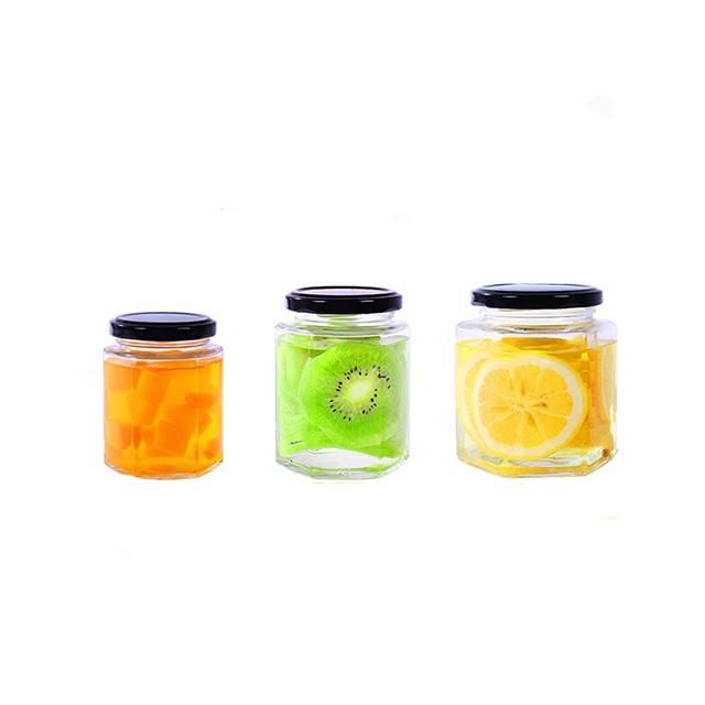 Hexagon 16oz 9oz Empty Jam Food Storage Jar Glass Jar Glass Container