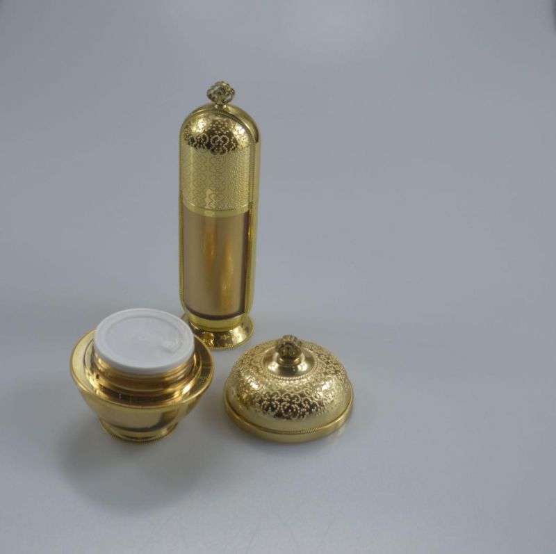 Gold Acrylic Lotion Bottle for Cosmetic Packaging
