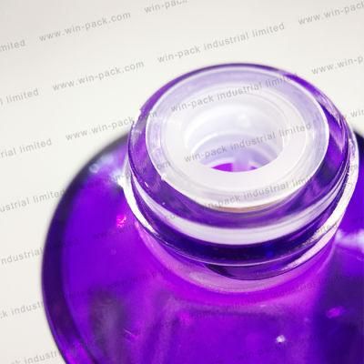 Purple Color Glass Lotion container 30ml 60ml Round Shape Amber Custom Dropper Essential Oil Bottle