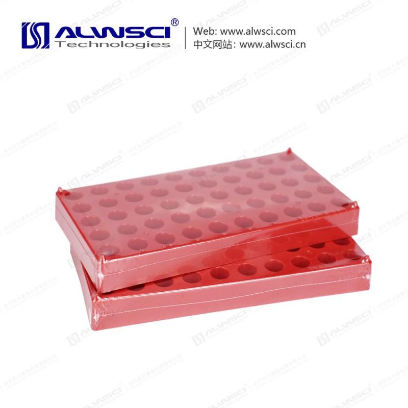 PP Vial Rack 50 Position for 2ml Vials Red Color
