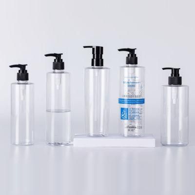300ml 400ml 450ml 500ml Set Hotel Shampoo Cylinder Shape Transparent Black Pump Bottle