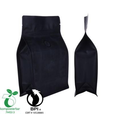 Eco Square Bottom PLA Laminated Matte Black Coffee Bag Wholesale in China