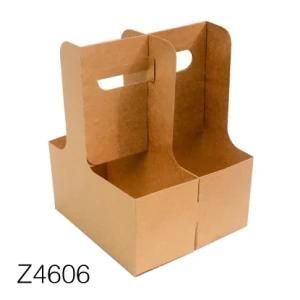 Z4606 Kraft Paper Coffee Cup Holder Coffee Milk Tea Take-Away Packaging Take a Cup Beverages Wholesale