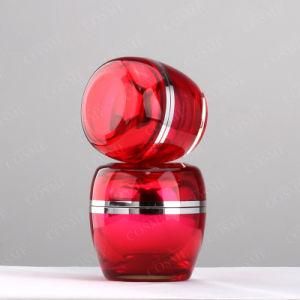 50g Cosmetic Cream Jars Red Plastic Jar with Lid