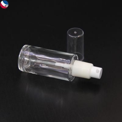 50ml Transparent Clear Glass Pump Bottle for Lotion Cream Cosmetic Packaging