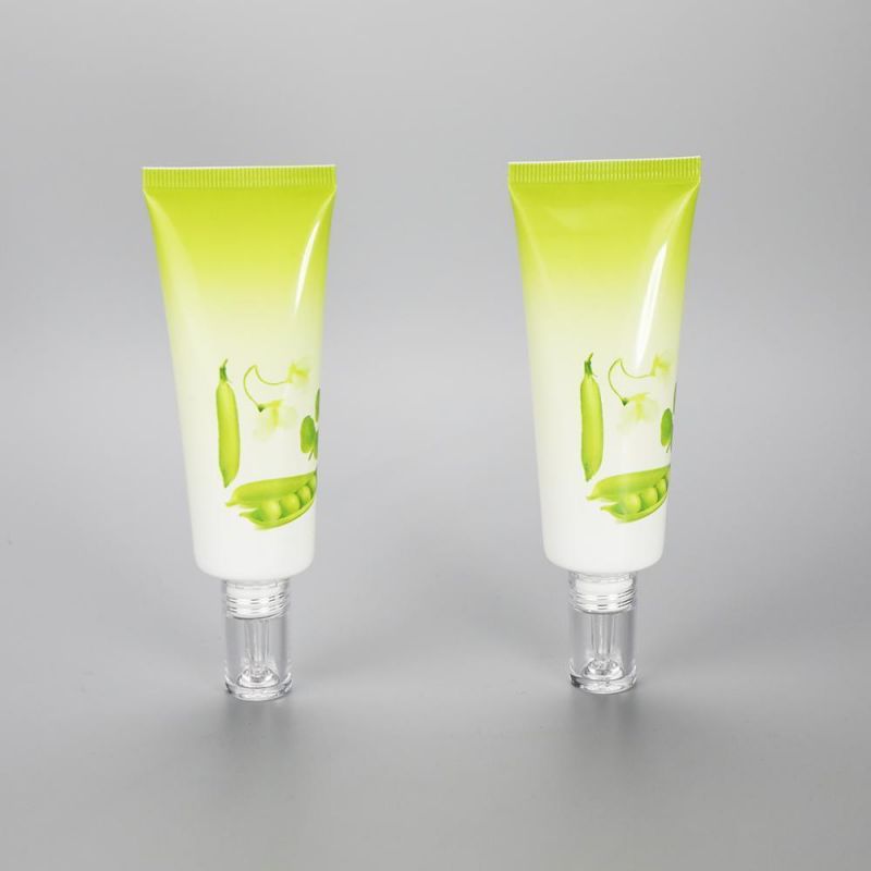 Gradient Green Glossy Round PE Squeezable Tube Dropper Applicator Tube