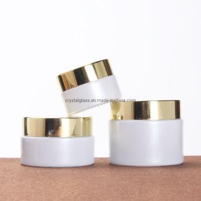 Pear White Empty Cream Jar with Golden Caps in 20ml 30ml 50ml