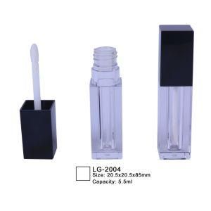5ml Empty Plastic Lipgloss Container Cosmetic Packaging Square Lip Bottle with Brush Applicator